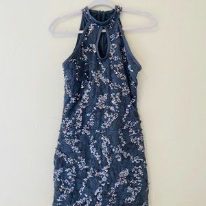 Grey sequin aerial/dance unitard